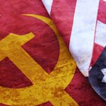 COLD WAR - Usa Flag on Urss Flag